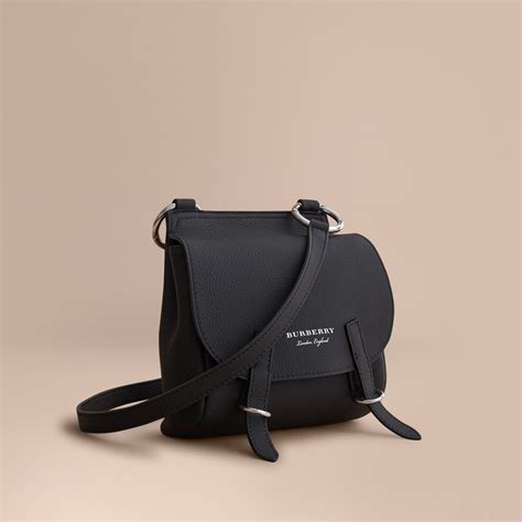 Burberry The Bridle Crossbody Bag In Deerskin In Black